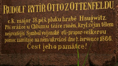 059_Rozběřice - pomník rakouského majora Rudolfa rytíře Otty von Ottenfelda od 38. pěšího pluku v lokalitě Hejcmanka