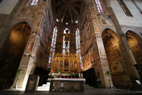 Florencie_bazilika Santa Croce_hlavní kaple_fresky Agnolo Gaddi_1380