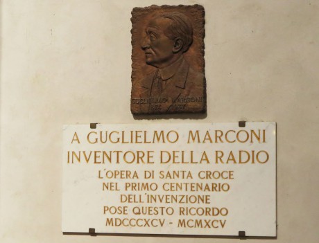 Florencie_bazilika Santa Croce_pamětní deska Guglielmo Marconi
