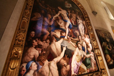 Florencie_bazilika Santa Croce_sakristie_Agnolo Bronzino-Sestup Krista do Limbu_1552 (1)
