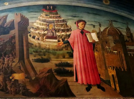 Katedrála Santa Maria del Fiore_interiér_Domenico di Michelino_Dante a jeho světy (1465)