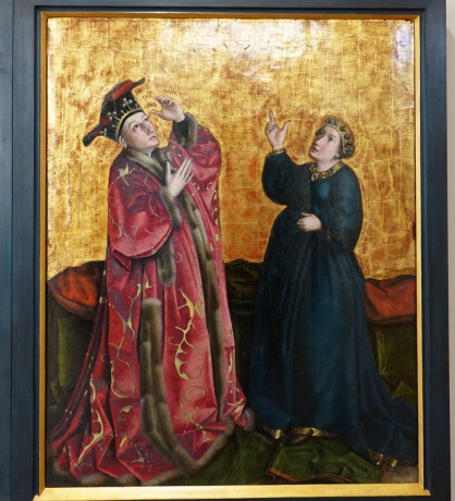 Dijon_Muzeum krásných umění_Konrad Witz_ Retábl Zrcadlo spásy_Císař Augustus a Sibylla Tiburská_1435
