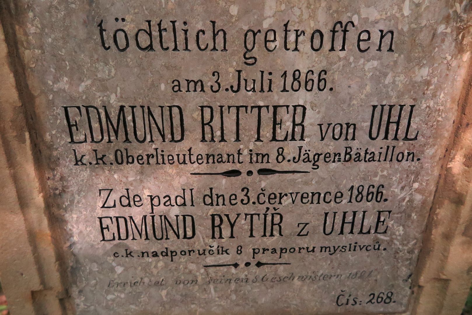 025_Svíb - pomník rakouského nadporučíka Edmunda rytíře z Uhle
