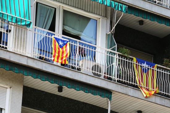 Neoficiální katalánská vlajka - tzv. estelada.